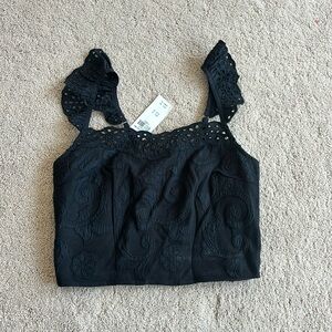 Black Abercrombie & Fitch Lacy Crop Top
